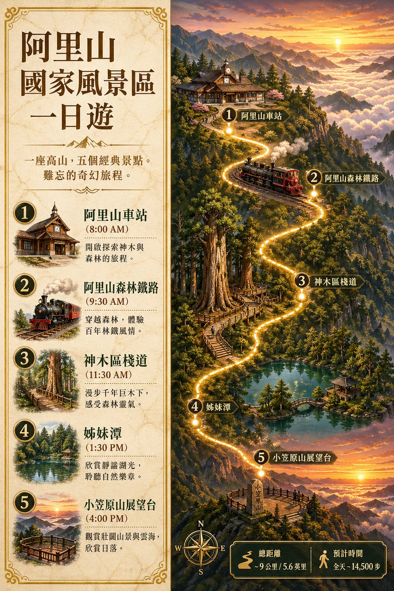 gpt2-infographic-edu-visual-alishan-one-day-travel-poster AI image template preview