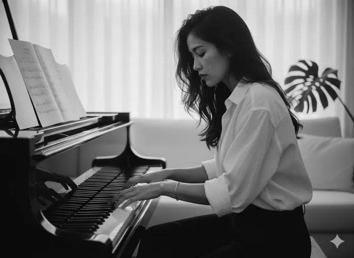 85-young-woman-playing-an-upright-piano-in- AI image template preview