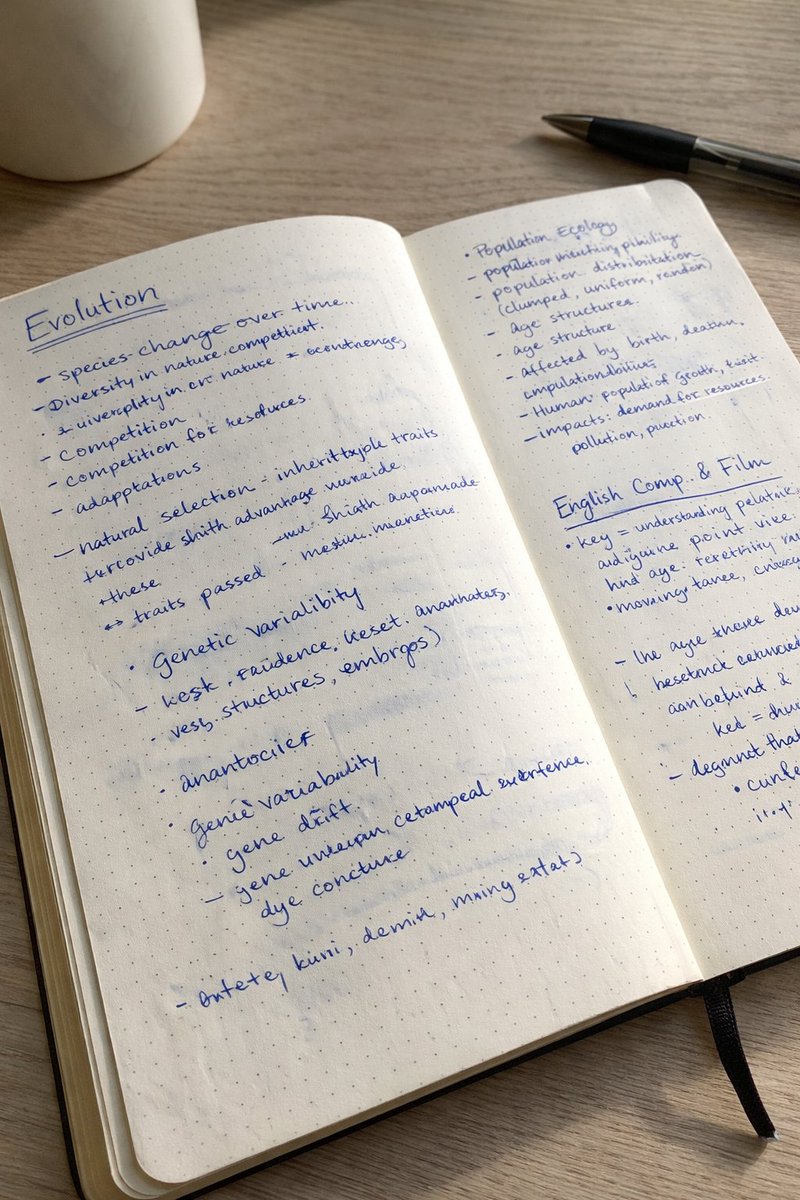 Realistic Handwritten Study Notes AI image template preview
