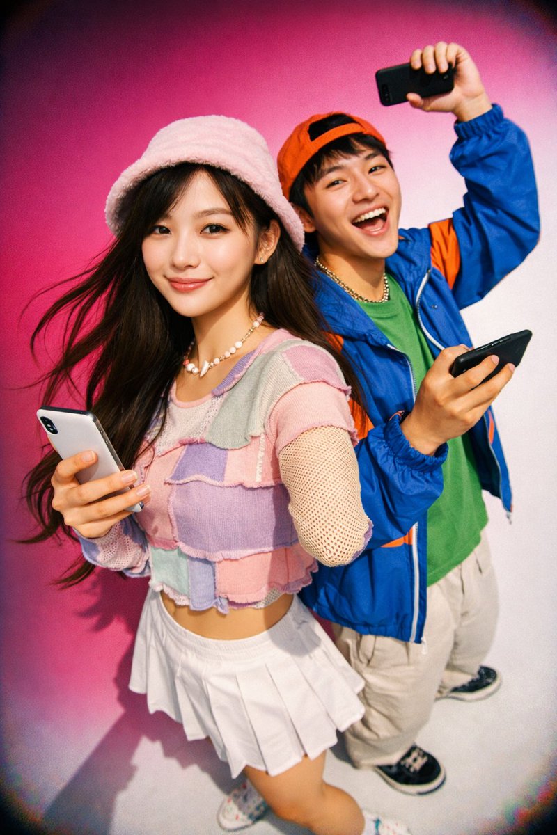 Y2K Retro-Tech Youth Portrait AI image template preview