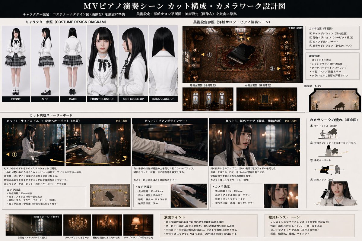 Music Video Production Storyboard Blueprint AI image template preview