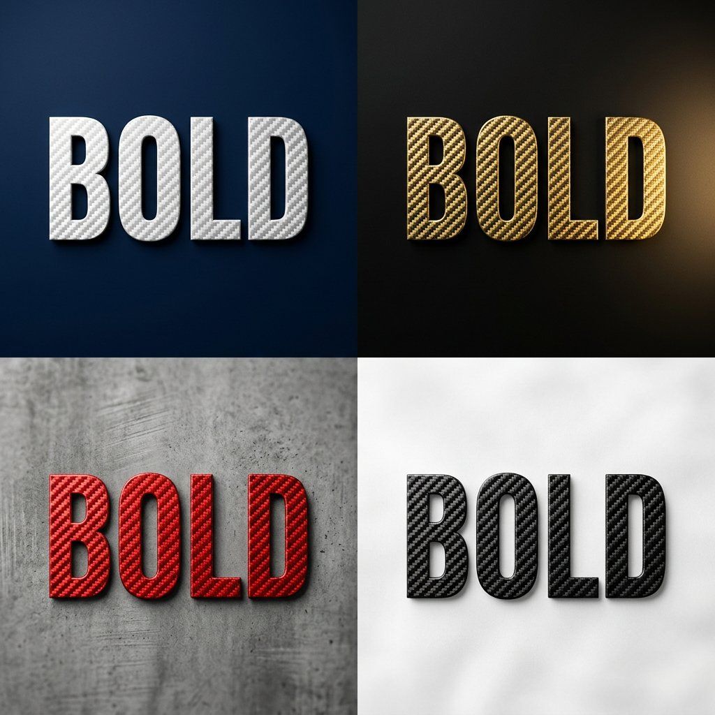 Carbon Fiber Typography AI image template preview