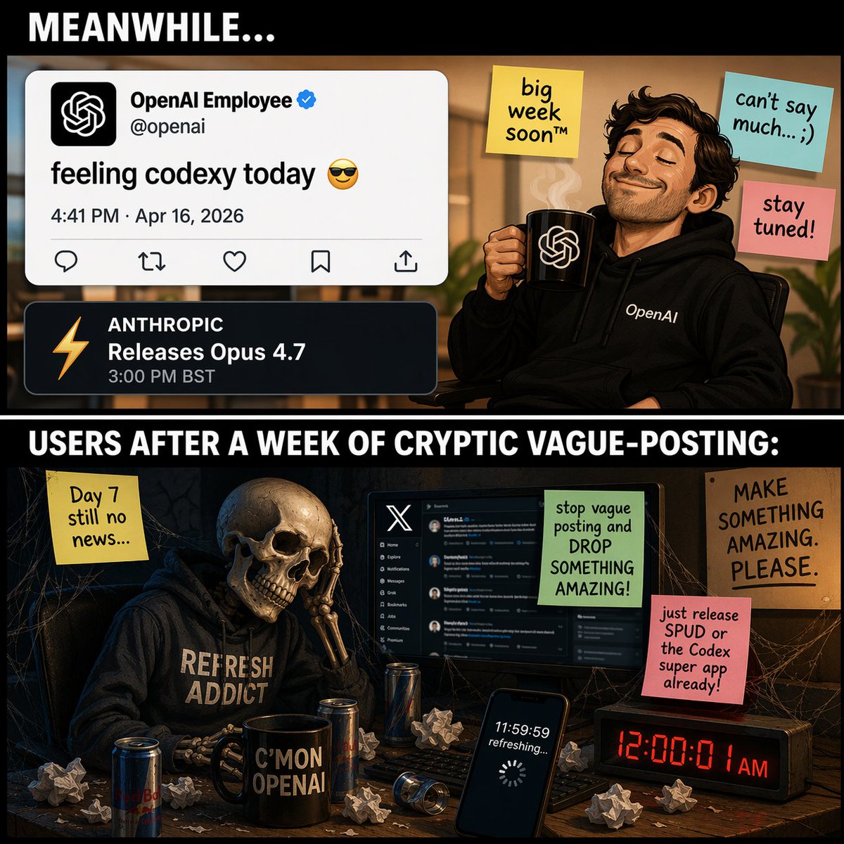 Two-Panel Tech Meme Comic AI image template preview