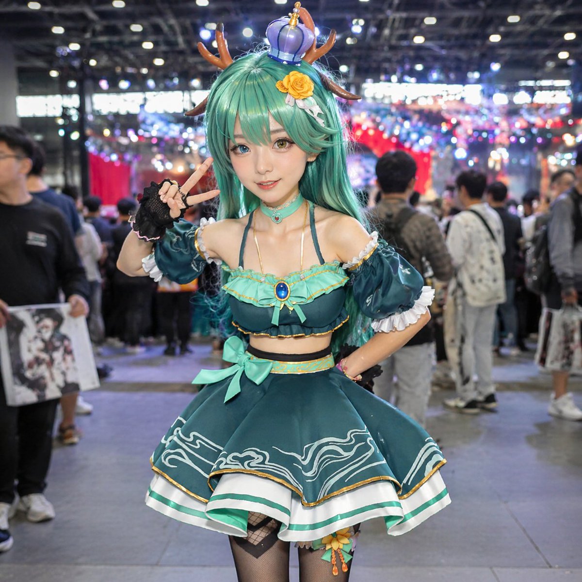 Cosplayer Portrait at Convention AI image template preview
