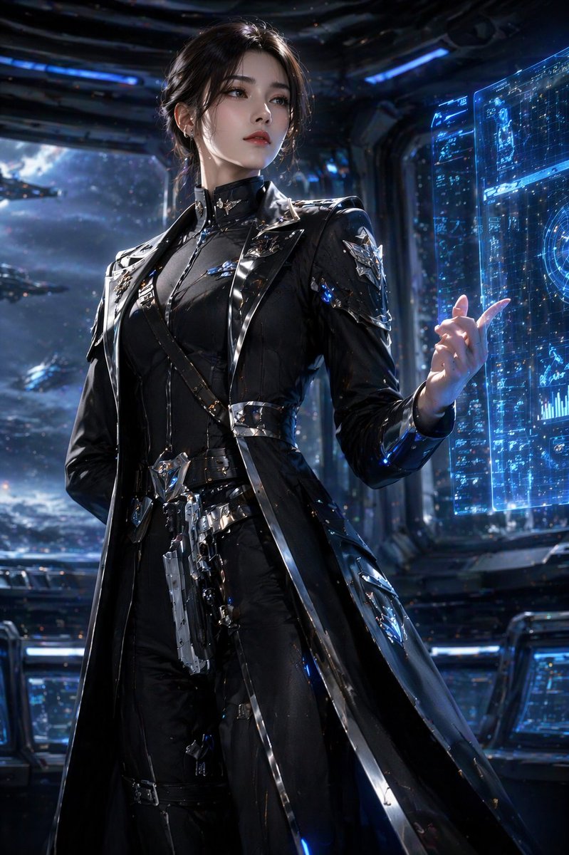 Sci-Fi Commander Portrait AI image template preview
