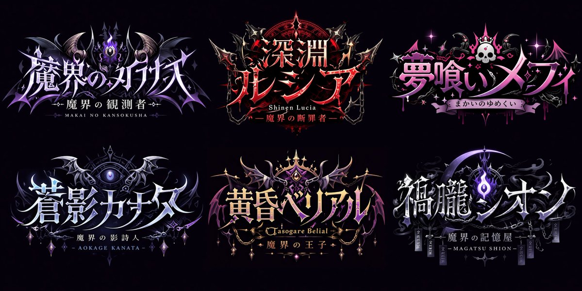 Gothic VTuber Logo Grid AI image template preview