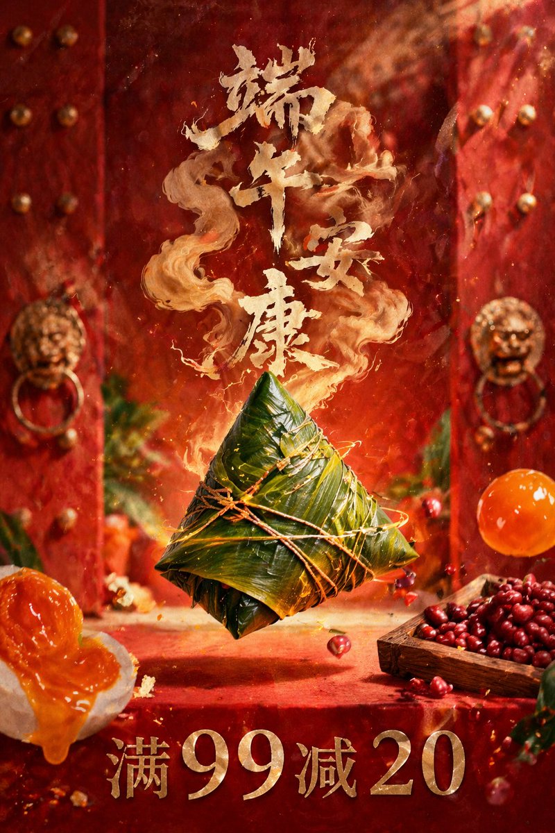 Dragon Boat Festival Promotional Poster AI image template preview