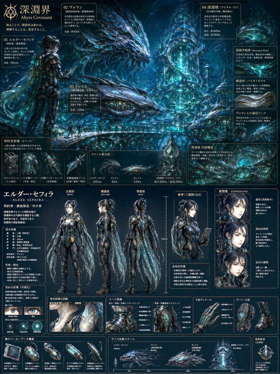 Sci-Fi Concept Art & Character Sheet AI image template preview