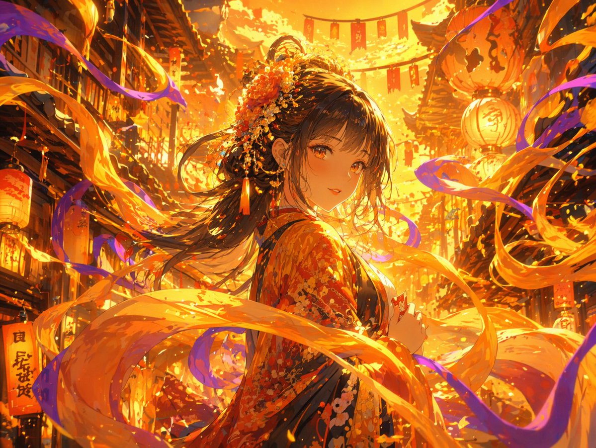 Magical Glowing Ribbon Style Transformation AI image template preview