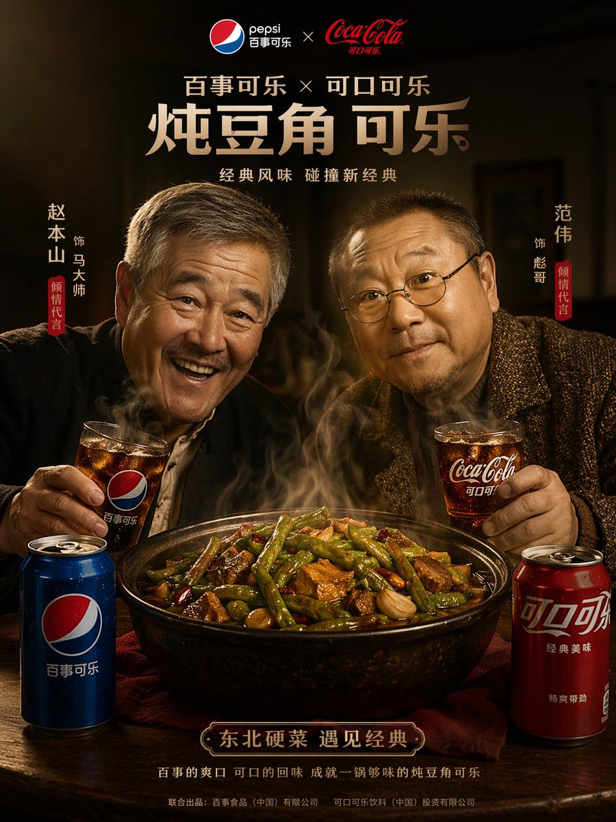 Cinematic Food & Beverage Collab Poster AI image template preview