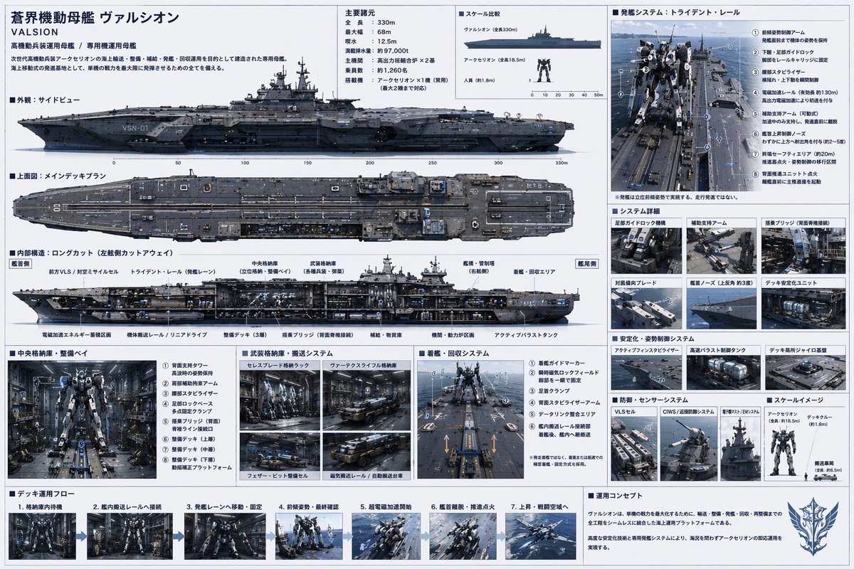 Sci-Fi Mecha Carrier Specification Sheet AI image template preview