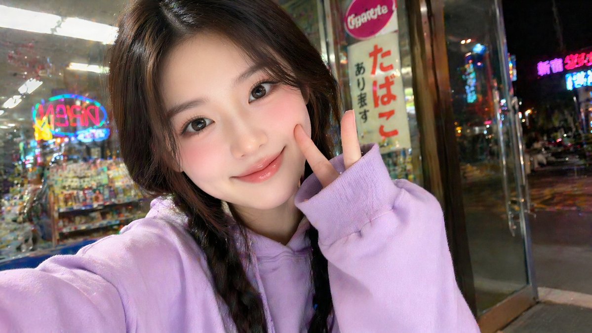 East Asian Girl Influencer Portrait AI image template preview