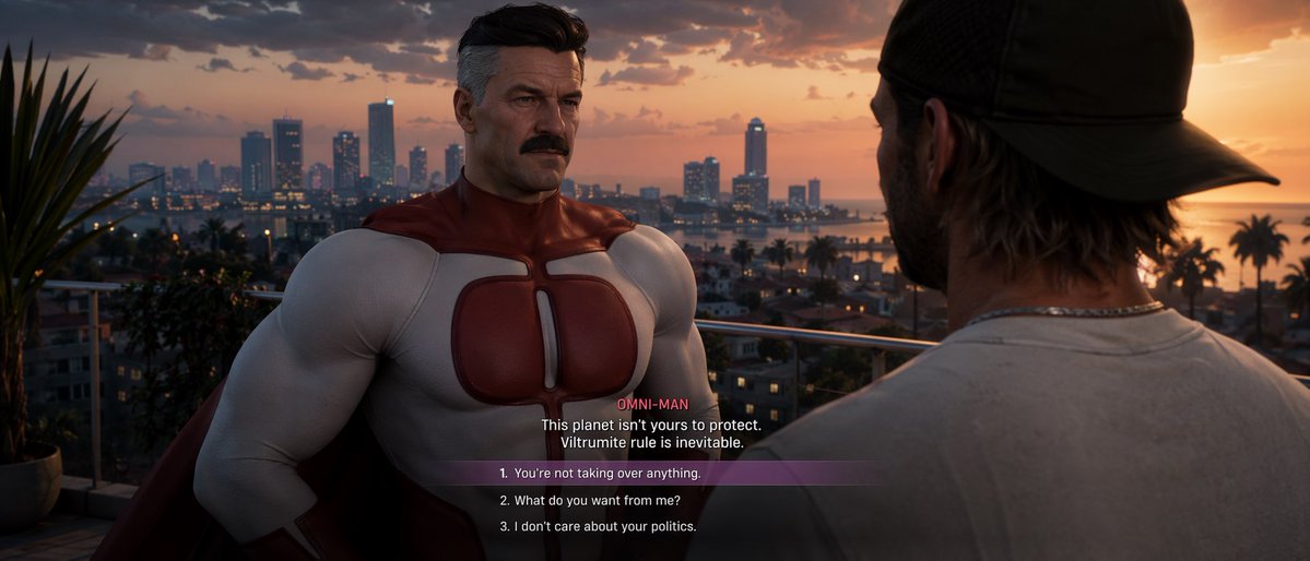 GTA-Style Dialogue Screenshot AI image template preview