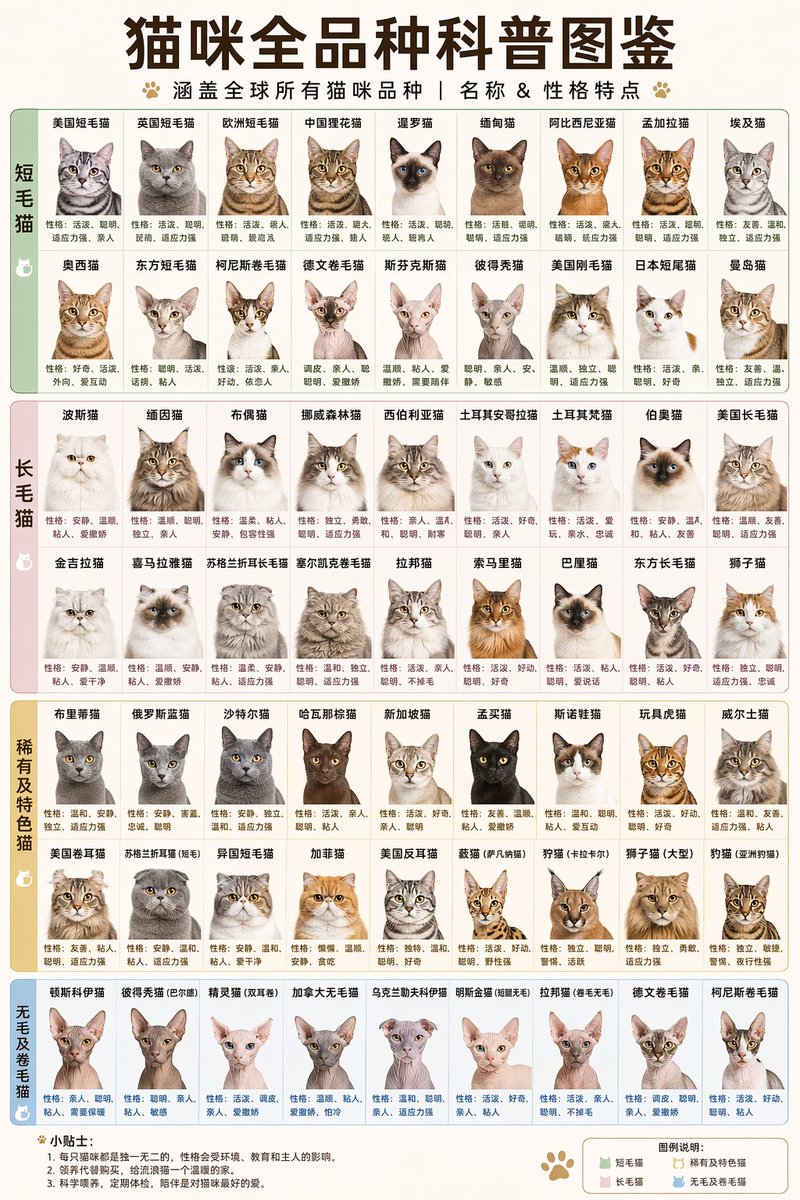 Comprehensive Cat Breed Infographic AI image template preview