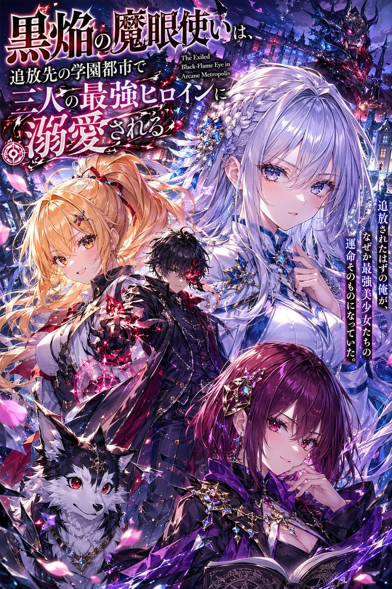 Anime Light Novel Cover with Typography AI image template preview