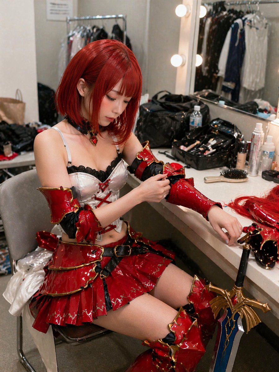 Backstage Cosplayer Portrait AI image template preview