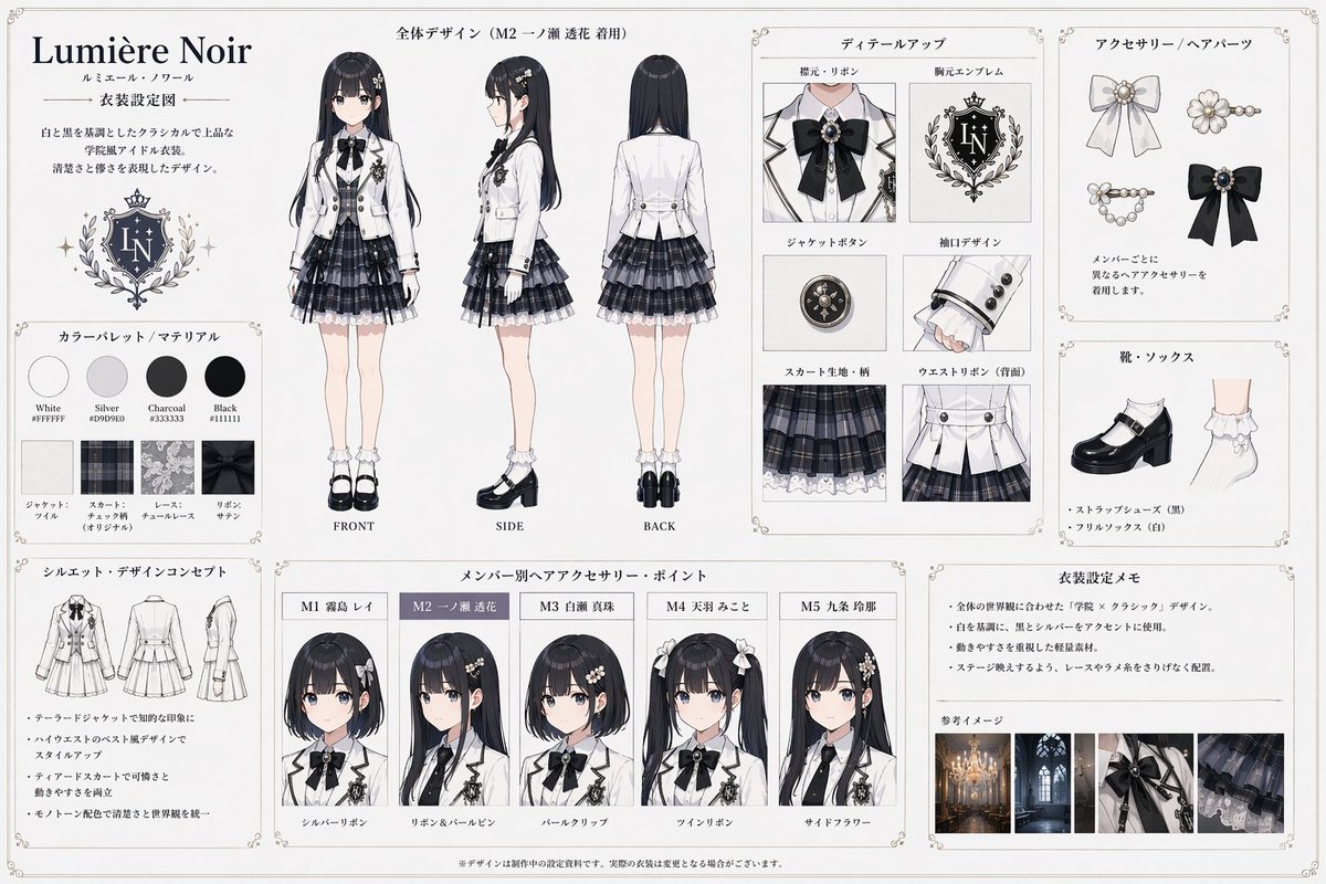 Idol Costume Design Sheet AI image template preview