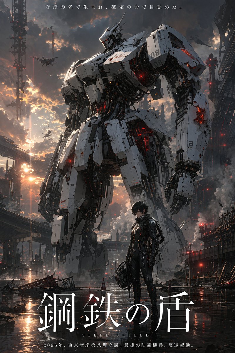 Sci-Fi Mecha Movie Poster AI image template preview