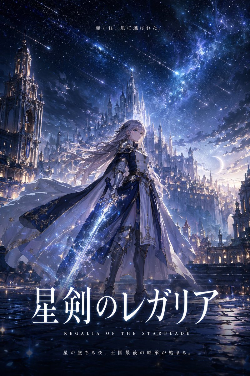 Fantasy Anime Knight Movie Poster AI image template preview