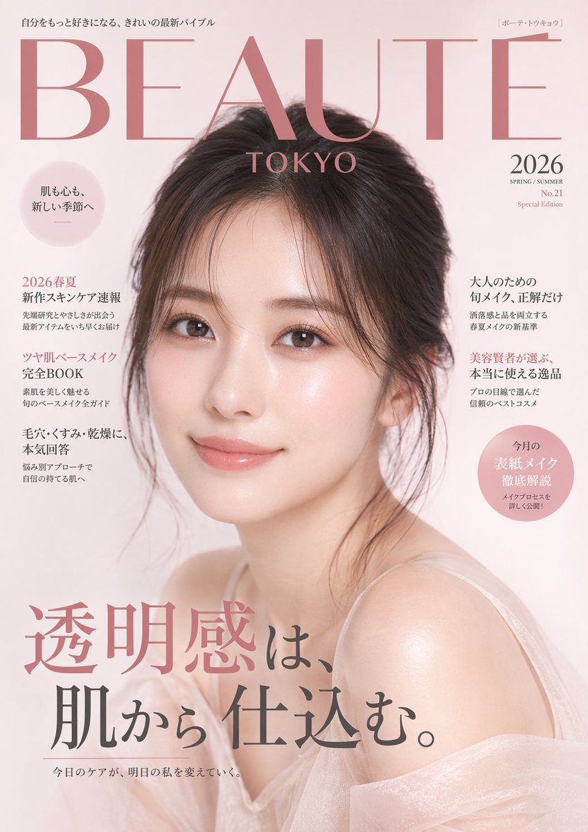 Japanese Beauty Magazine Cover AI image template preview
