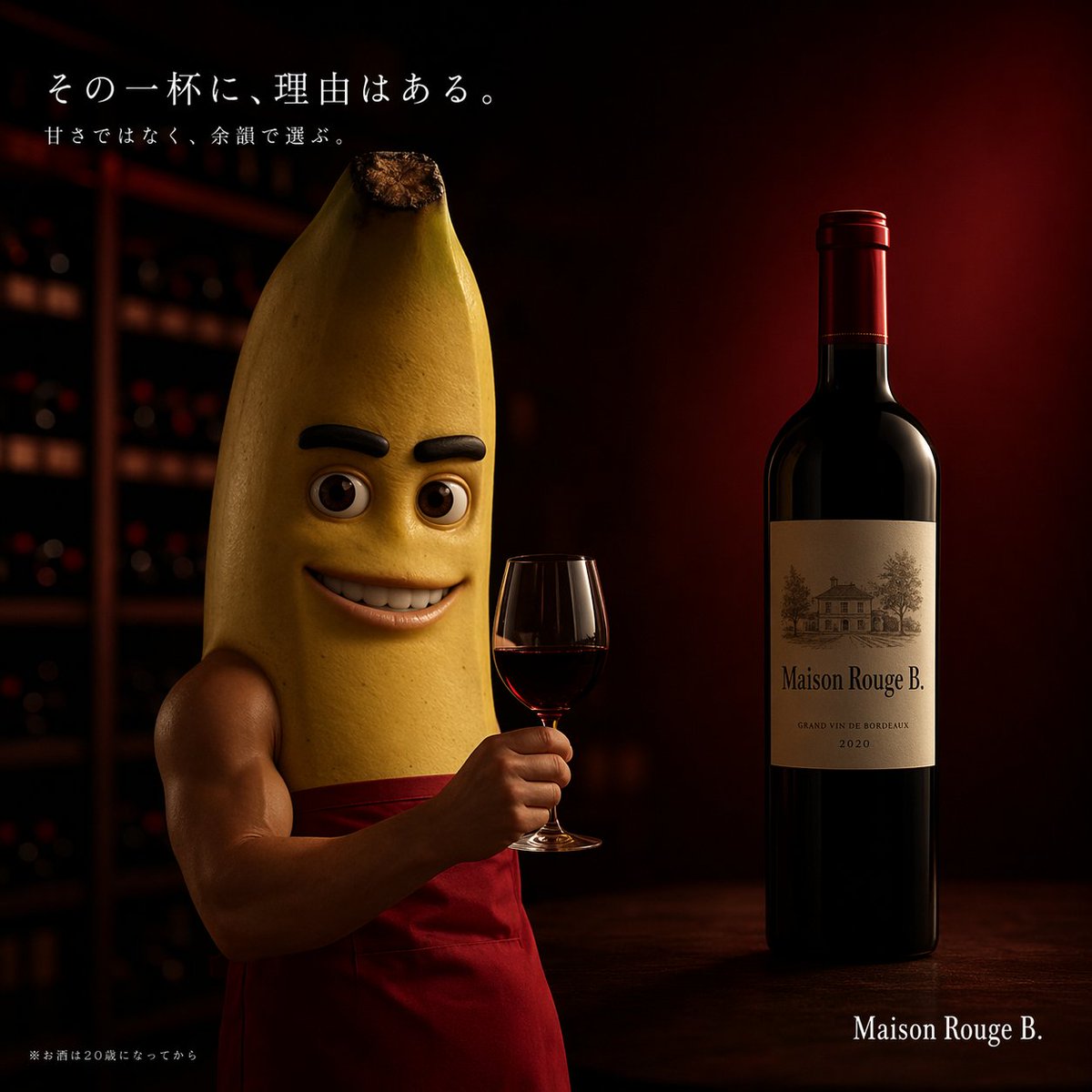 Cinematic Banana Wine Advertisement AI image template preview