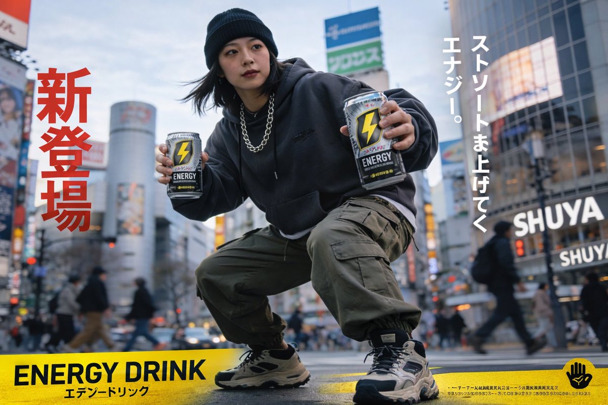 Urban Energy Drink Advertisement Poster AI image template preview