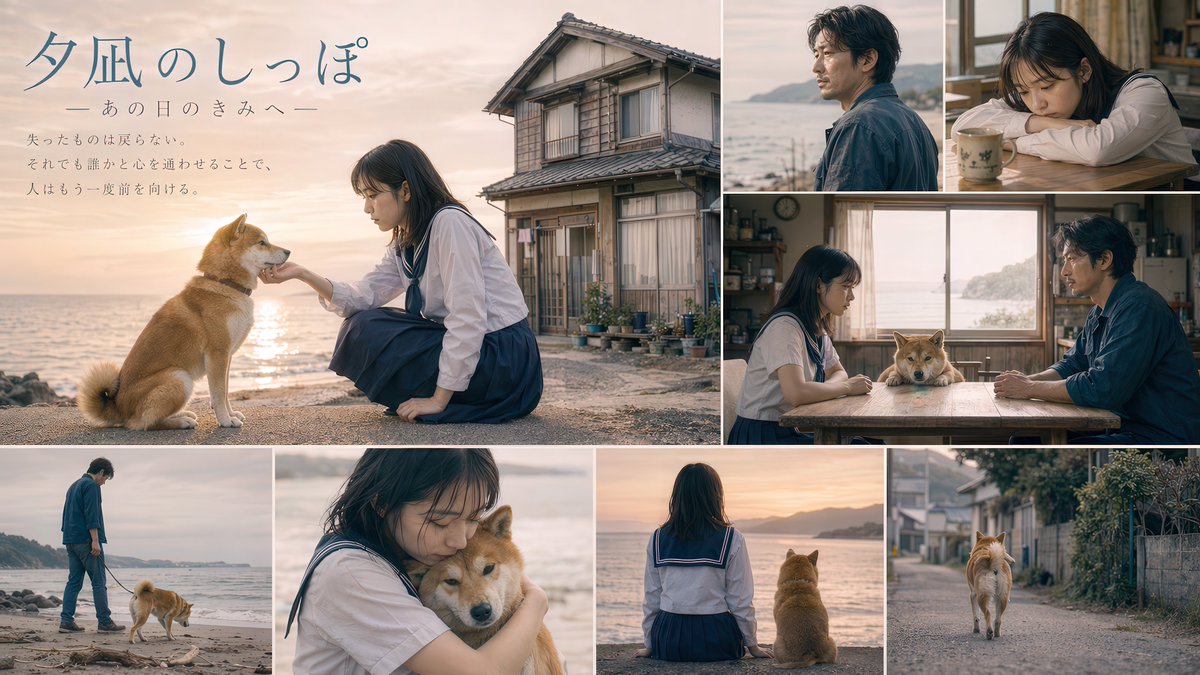 Japanese Movie Teaser Collage AI image template preview