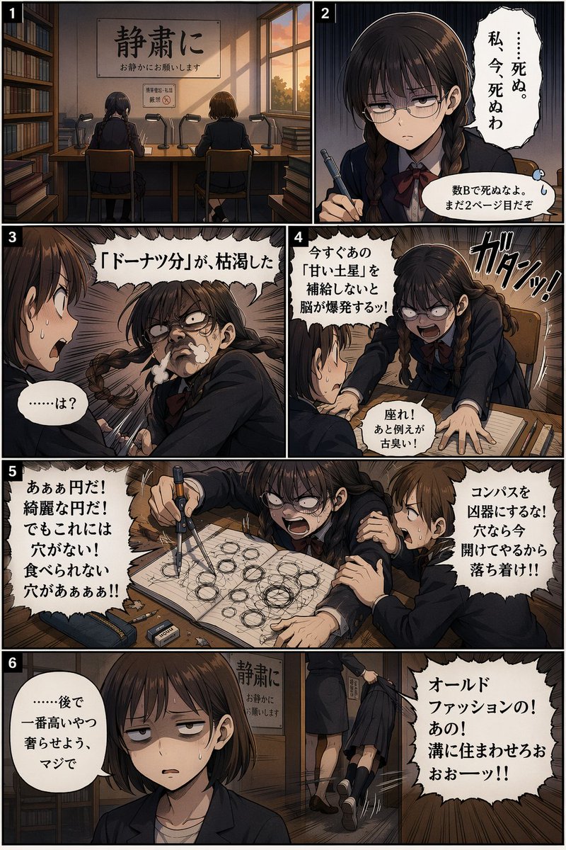 6-Panel Comedy Manga Page AI image template preview