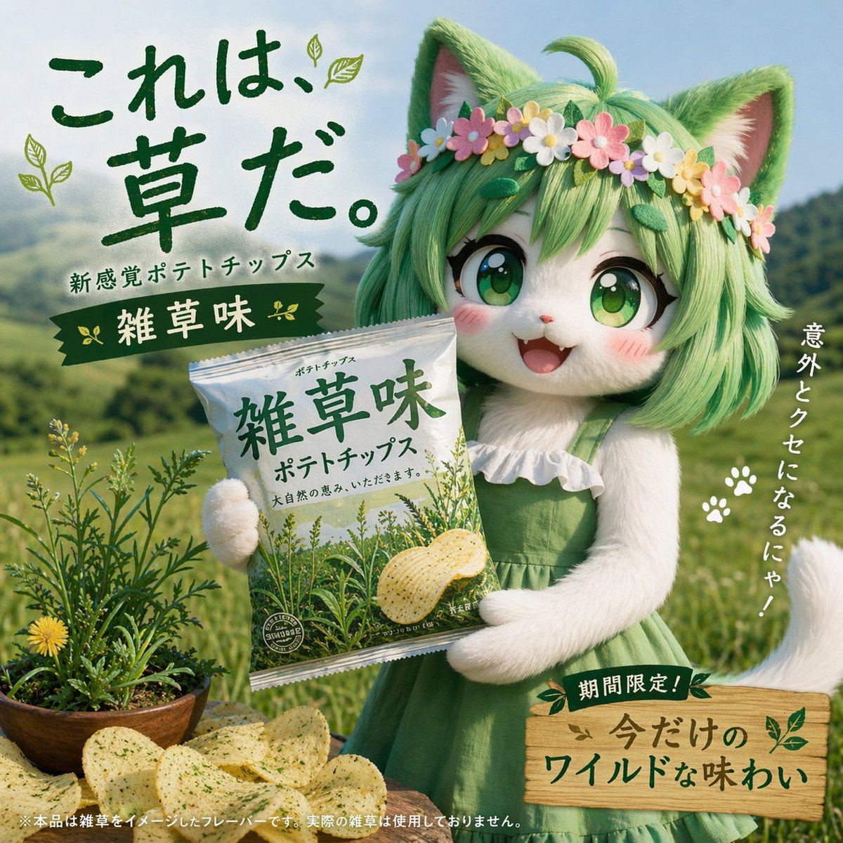 Japanese Potato Chip Advertisement AI image template preview