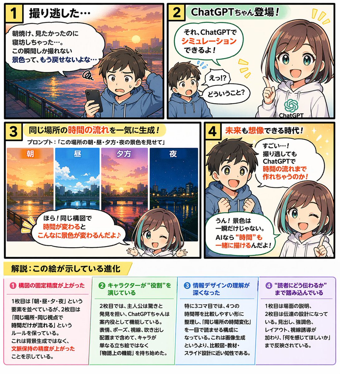 Educational 4-Panel Manga with Infographic AI image template preview