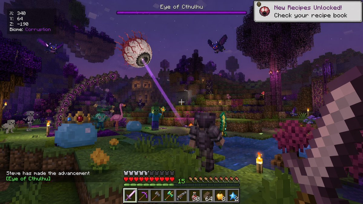 Voxel Survival Game Boss Fight HUD AI image template preview
