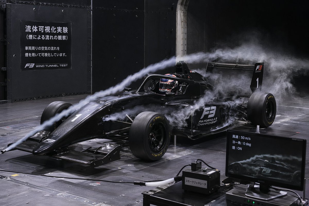F3 Wind Tunnel Aerodynamic Test AI image template preview
