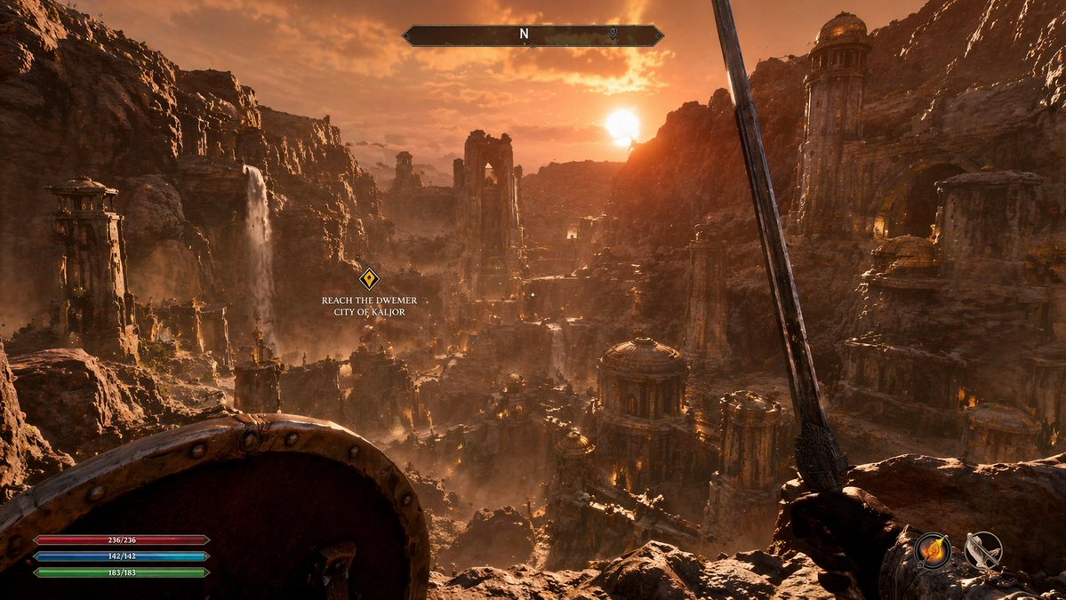 First-Person Fantasy RPG Screenshot AI image template preview