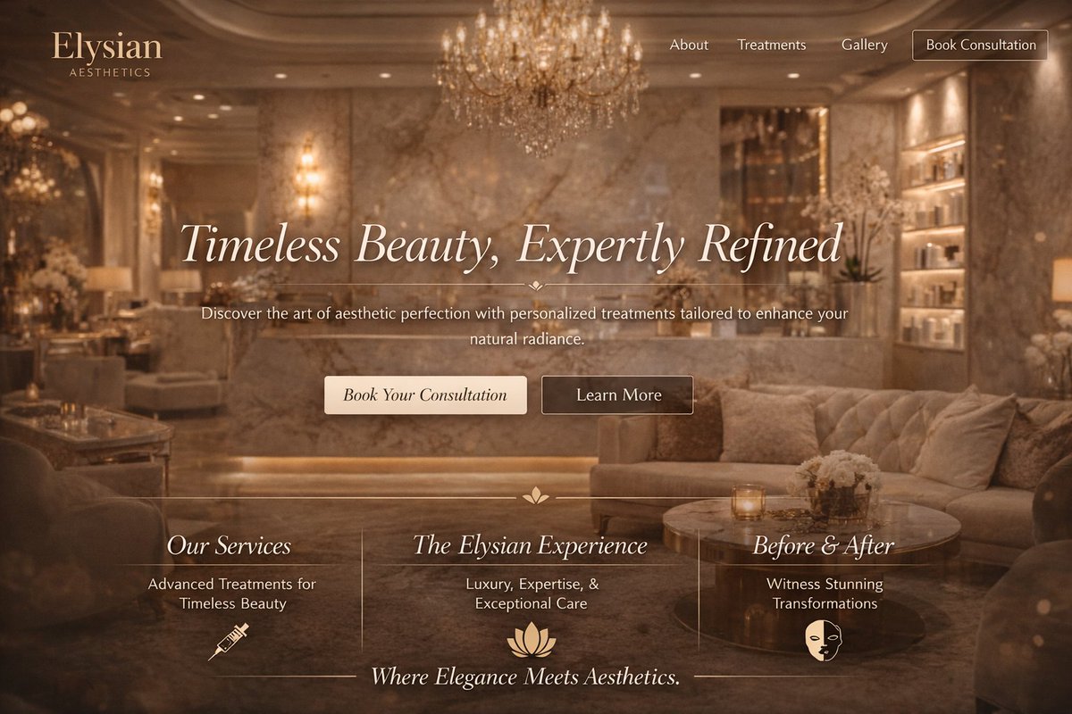Luxury Aesthetics Website Mockup example 2