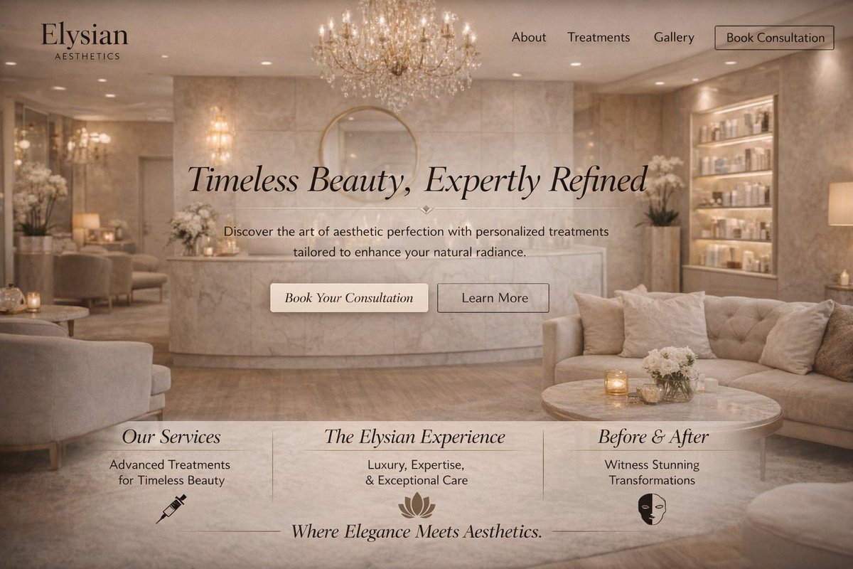 Luxury Aesthetics Website Mockup example 3