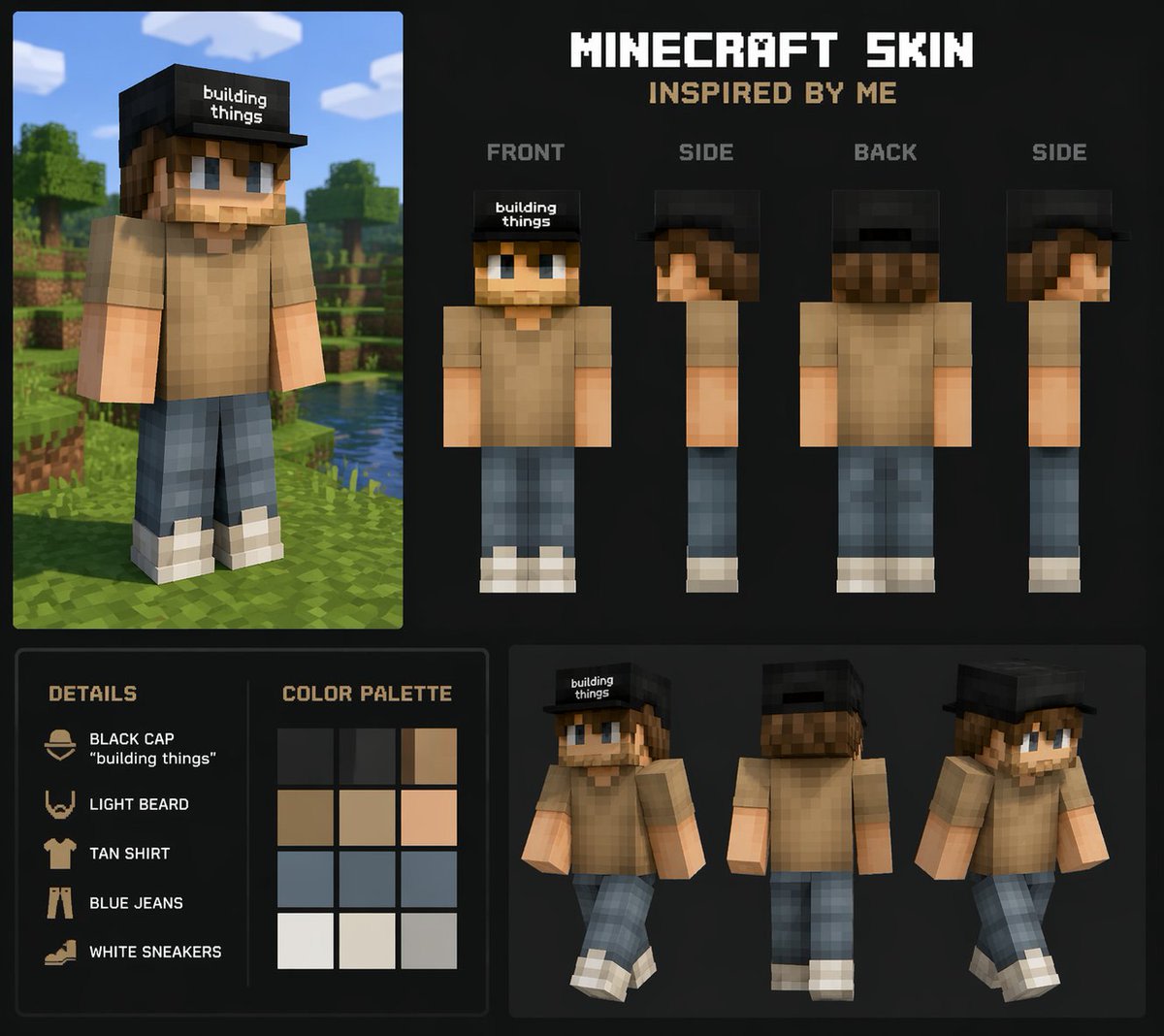 Personalized Minecraft Skin Prompt AI image template preview