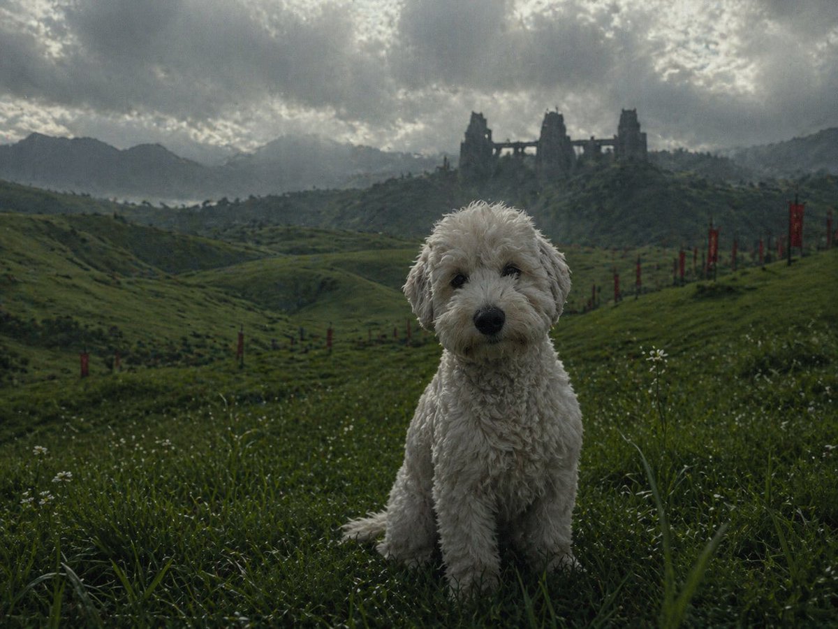 Pet in Cinematic Scene AI image template preview