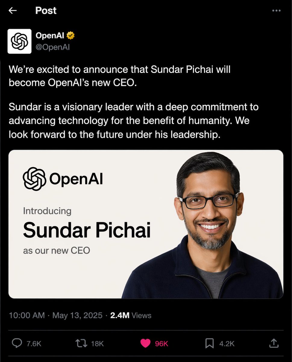 OpenAI CEO Announcement Mockup AI image template preview