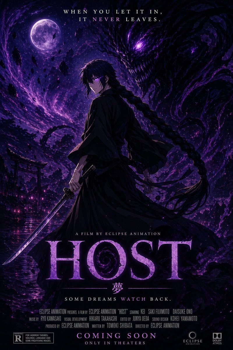 Horror Anime Movie Poster AI image template preview