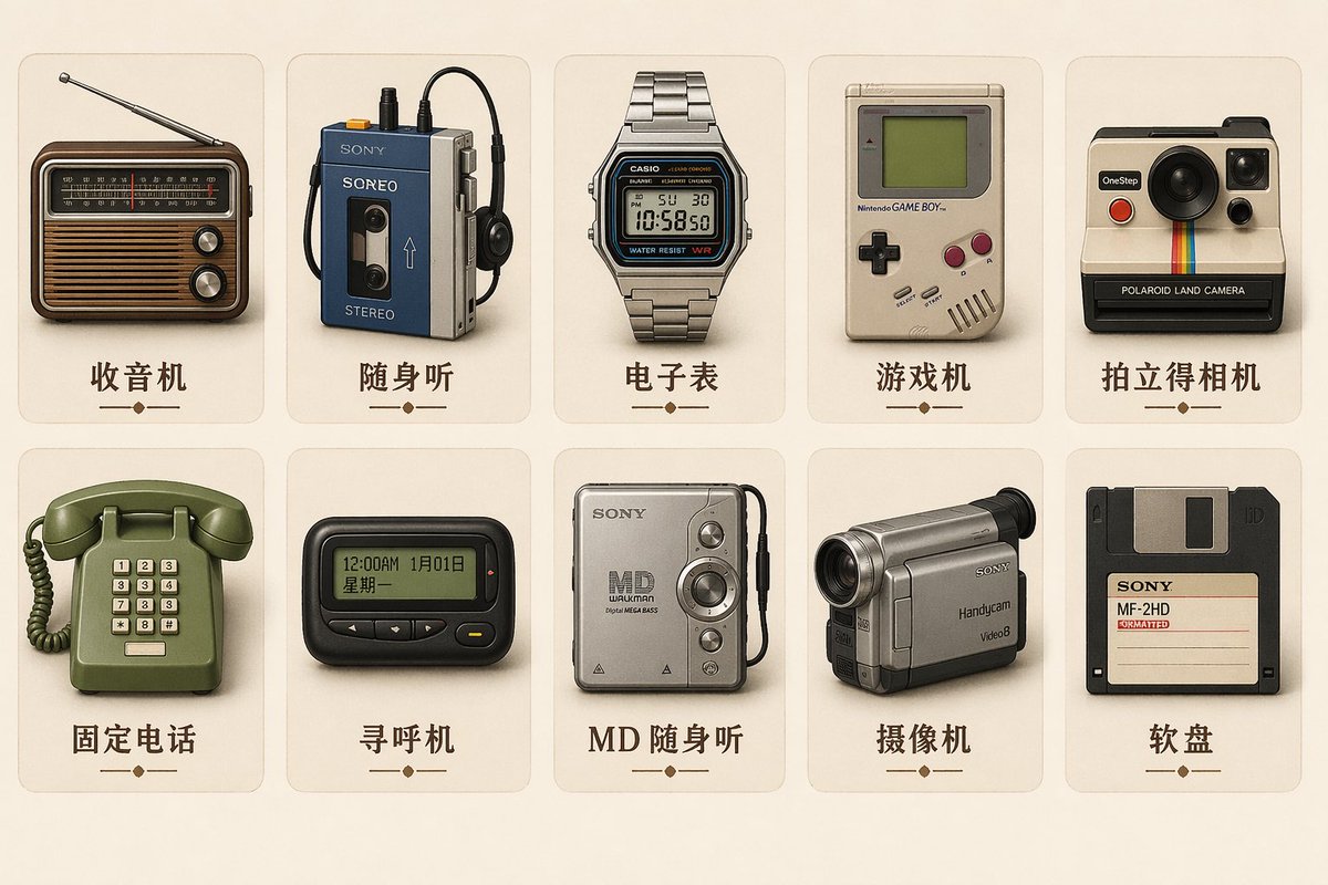 Vintage Skeuomorphic Icon Set AI image template preview