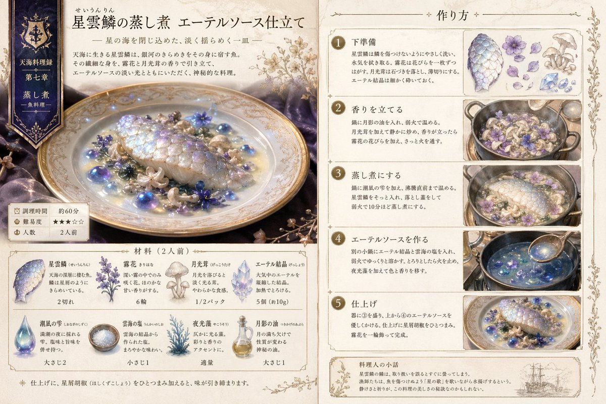 Fantasy Recipe Illustration AI image template preview