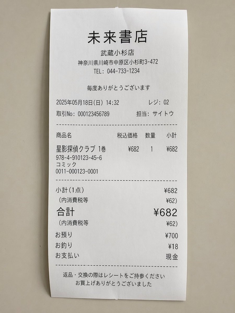 Realistic Manga Receipt Generator AI image template preview