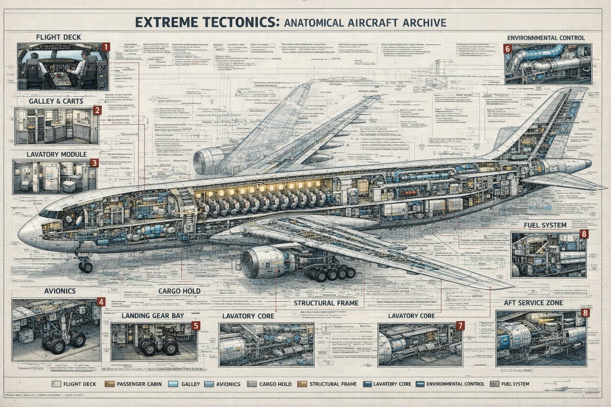 Aircraft Cutaway Archive Poster AI image template preview