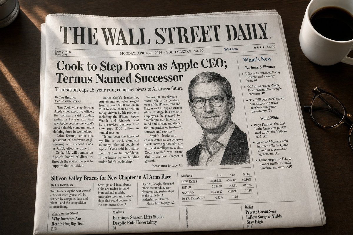 WSJ-Style Business Newspaper Front Page AI image template preview