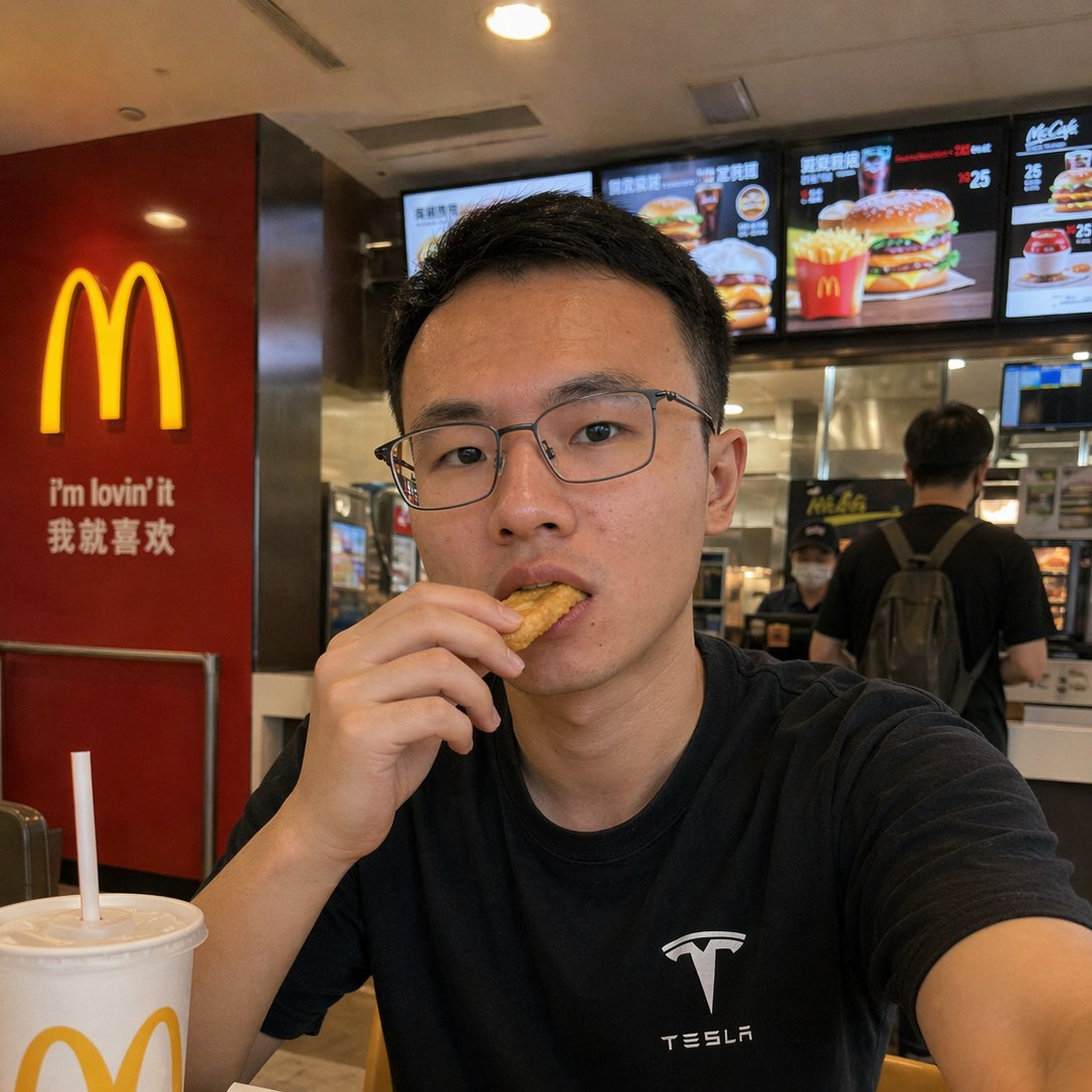 Realistic McDonald's Selfie Portrait AI image template preview