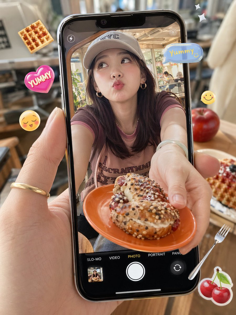 Cafe Phone Camera Food Snapshot AI image template preview
