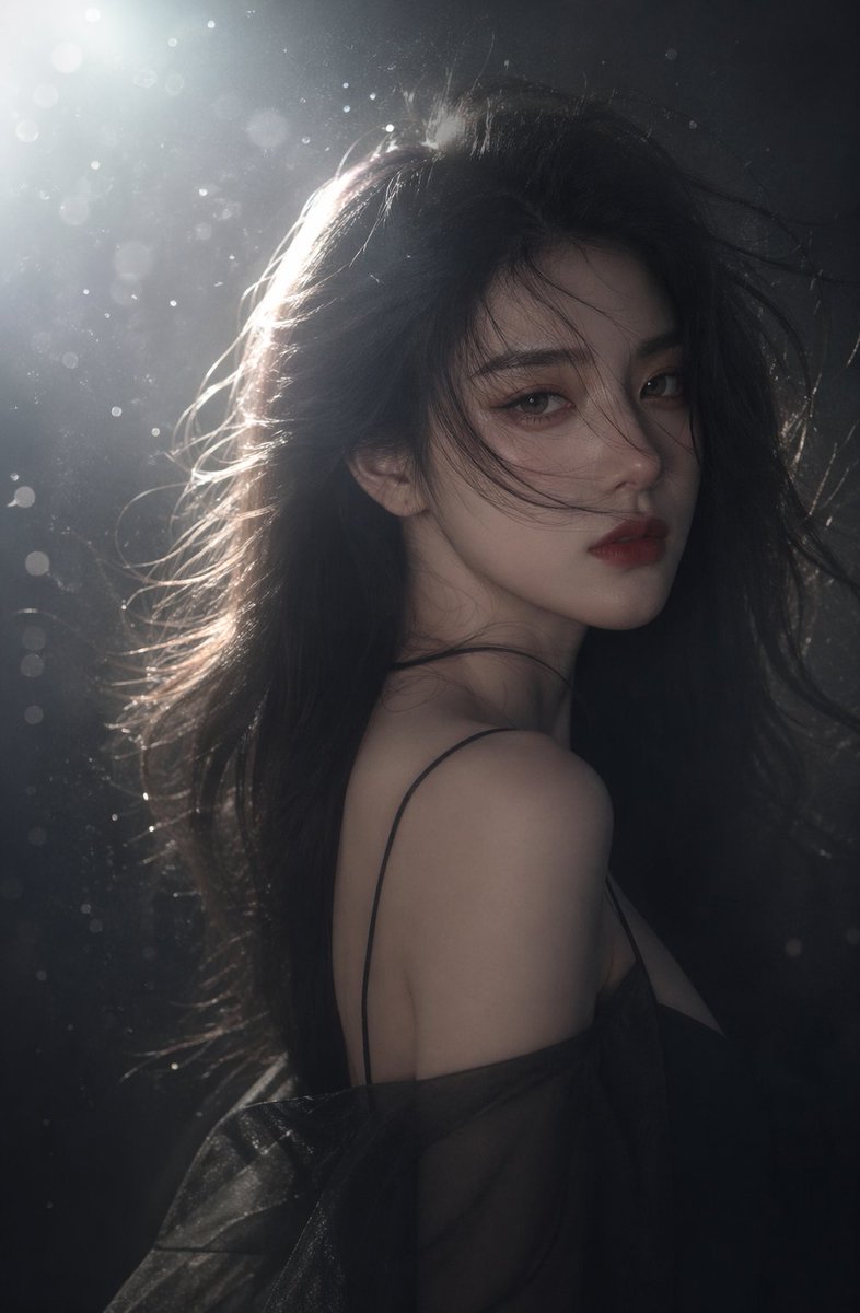 Cinematic Backlit Woman Portrait AI image template preview