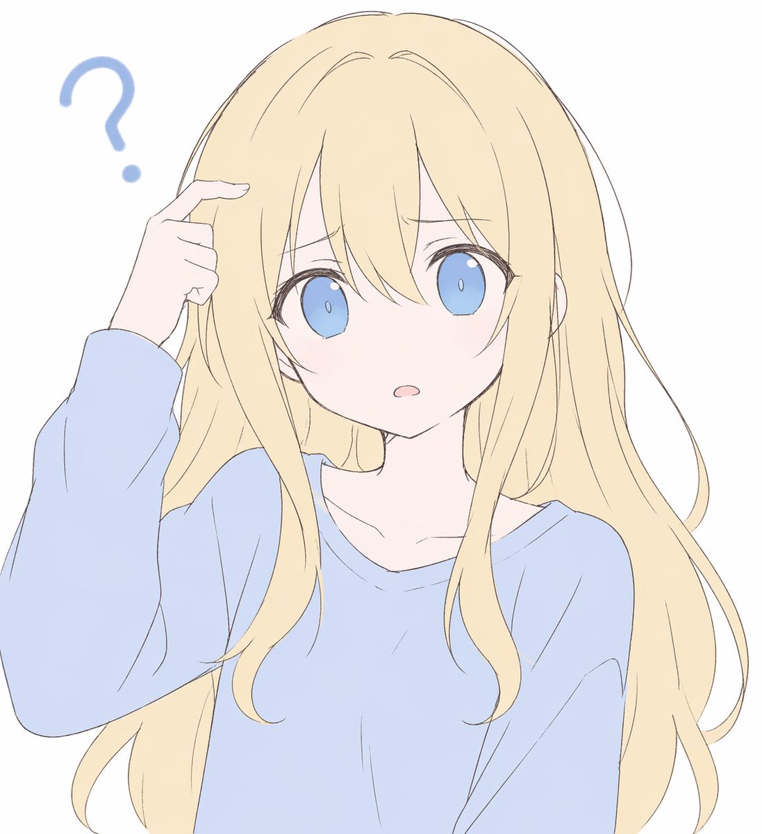 Confused Blonde Anime Girl Portrait AI image template preview