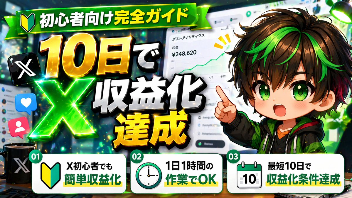 Japanese X Monetization Thumbnail AI image template preview