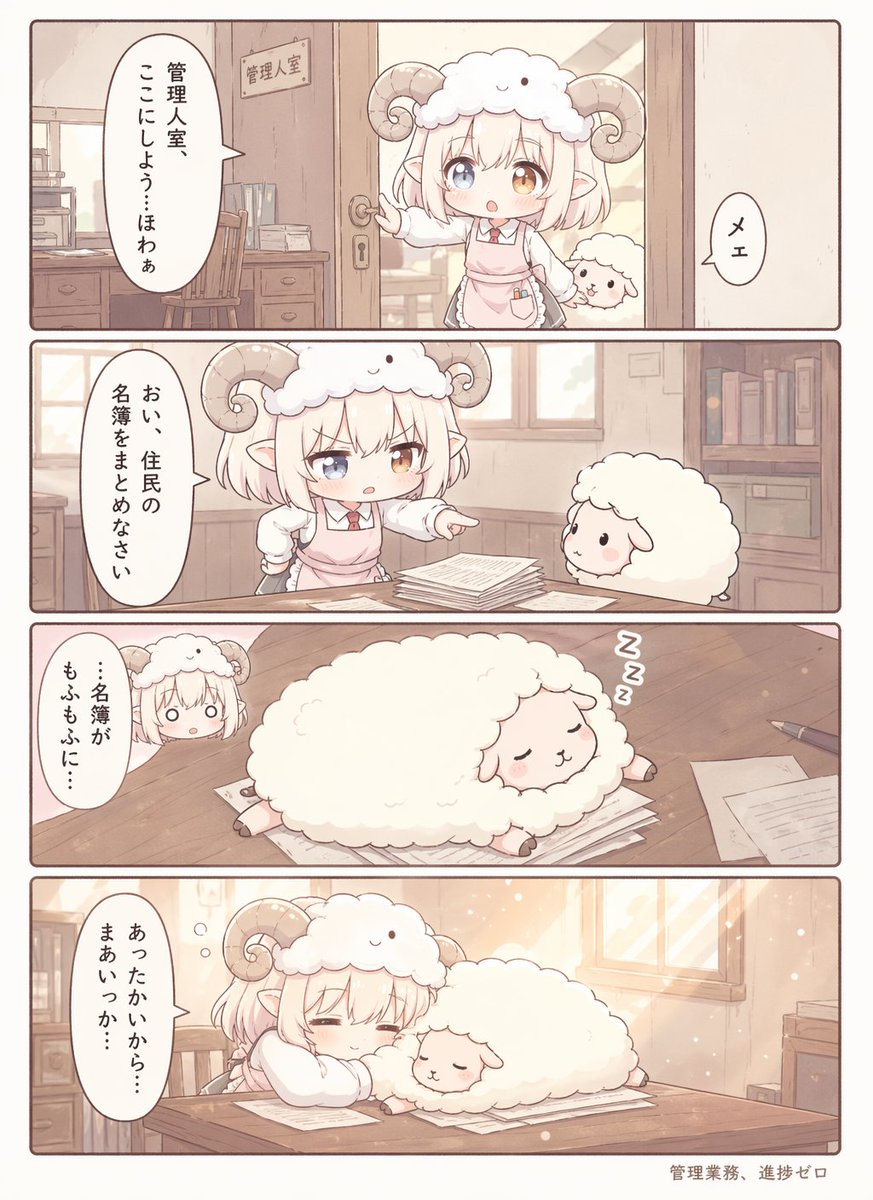 Cute Sheep Girl Office Manga Page example 2